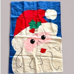 Santa Christmas Flag 28"x40" Garden House Yard Porch 1994 Holly